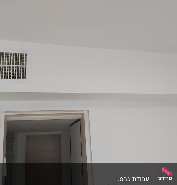 קיר גבס עם פתח אוורור מעל דלת